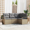 Sofa Sæt 4 stk. Beige polyrattan