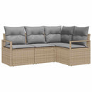Sofa Sæt 4 stk. Beige polyrattan