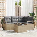 Sofa Sæt 5 stk. Beige polyrattan