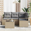Sofa Sæt 5 stk. Beige polyrattan
