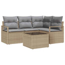 Sofa Sæt 5 stk. Beige polyrattan