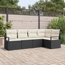 Sofa Sæt 5 stk. Sort polyrattan