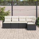 Sofa Sæt 5 stk. Sort polyrattan