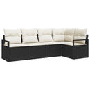 Sofa Sæt 5 stk. Sort polyrattan