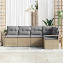 Sofa Sæt 5 stk. Beige polyrattan