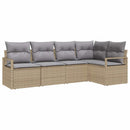 Sofa Sæt 5 stk. Beige polyrattan