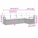 Sofa Sæt 5 stk. Beige polyrattan
