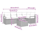 Sofa Sæt 6 stk. Sort polyrattan
