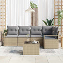 Sofa Sæt 6 stk. Beige polyrattan