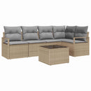 Sofa Sæt 6 stk. Beige polyrattan