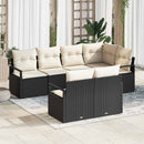 Sofa Sæt 7 stk. Sort polyrattan
