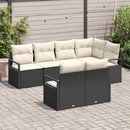 Sofa Sæt 7 stk. Sort polyrattan