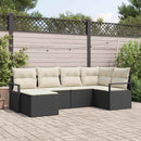 Sofa Sæt 6 stk. Sort polyrattan