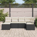 Sofa Sæt 6 stk. Sort polyrattan