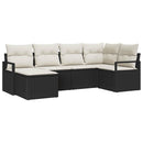 Sofa Sæt 6 stk. Sort polyrattan