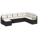 Sofa Sæt 8 stk. Sort polyrattan