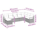 Sofa Sæt 8 stk. Sort polyrattan
