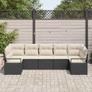 Sofa Sæt 7 stk. Sort polyrattan