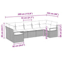 Sofa Sæt 7 stk. Sort polyrattan