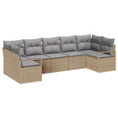 Sofa Sæt 7 stk. Beige polyrattan
