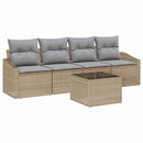 Sofa Sæt med pude med pude 5 pcs Beige og lys grå polyrattan