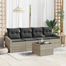 Sofa Sæt med pude med pude 5 pcs Lysegrå polyrattan