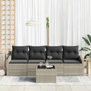 Sofa Sæt med pude med pude 5 pcs Lysegrå polyrattan