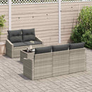 Sofa Sæt med pude med pude 6 pcs Lysegrå polyrattan