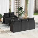 Sofa Sæt med pude med pude 6 pcs Sort polyrattan