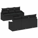 Sofa Sæt med pude med pude 7 pcs Sort polyrattan