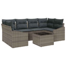 Sofa Sæt med pude med pude 7 pcs Grå polyrattan