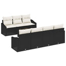 Sofa Sæt med pude med pude 8 pcs Sort og Cream polyrattan