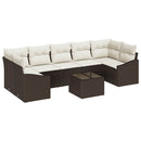Sofa Sæt med pude Brun og Creme 55 x 55 x 37 cm polyrattan