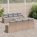 Sofa Sæt med pude med pude 9 pcs Beige og lys grå polyrattan