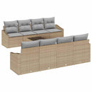 Sofa Sæt med pude med pude 9 pcs Beige og lys grå polyrattan
