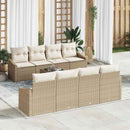 Sofa Sæt med pude med pude 9 pcs Beige og creme polyrattan