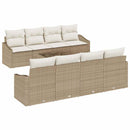 Sofa Sæt med pude med pude 9 pcs Beige og creme polyrattan