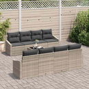 Sofa Sæt med pude med pude 9 pcs Lysegrå polyrattan