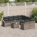 Sofa Sæt med pude med pude 9 pcs Grå polyrattan