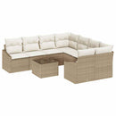 Sofa Sæt med pude med pude 9 pcs Beige og creme polyrattan