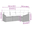 Sofa Sæt 4 stk. Sort polyrattan