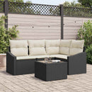 Sofa Sæt 5 stk. Sort polyrattan