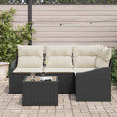 Sofa Sæt 5 stk. Sort polyrattan