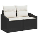 Sofa Sæt 7 stk. Sort polyrattan