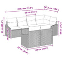 Sofa Sæt 7 stk. Sort polyrattan