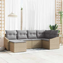 Sofa Sæt 6 stk. Beige polyrattan