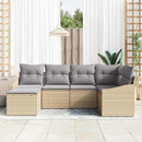 Sofa Sæt 6 stk. Beige polyrattan