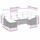 Sofa Sæt 6 stk. Beige polyrattan