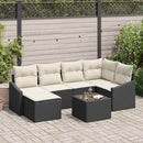 Sofa Sæt 7 stk. Sort polyrattan