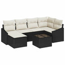 Sofa Sæt 7 stk. Sort polyrattan